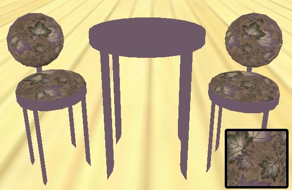 Day Tripper table set (leaves purple)