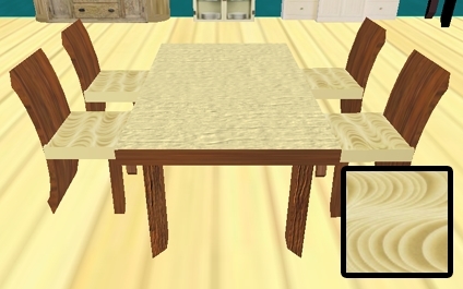 Curved back table set (white swirls)