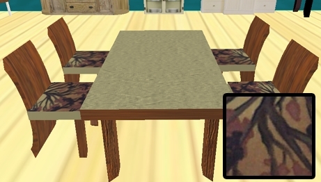 Curved back table set (tan trees)
