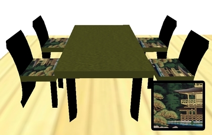 Curved Back Table set (pagoda)