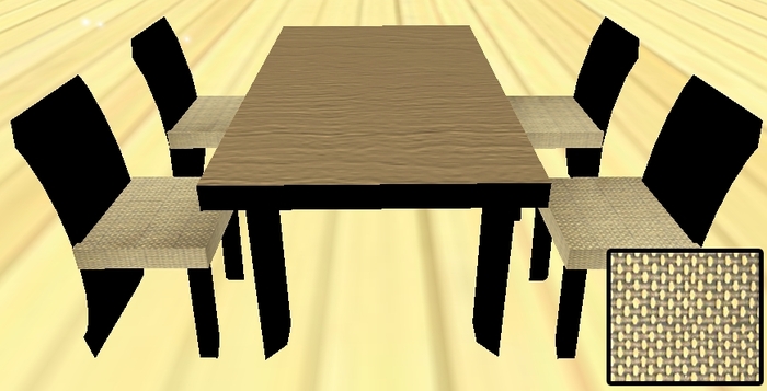 Curved Back Table set (berlap)