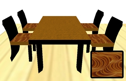 Curved Back table set (brown swirls)