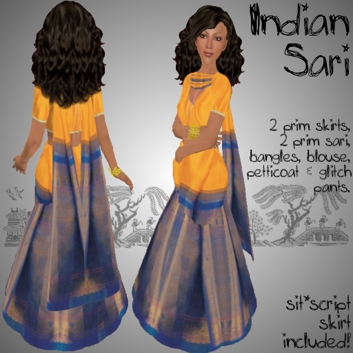 *CTK* Sari - Blue & Yellow