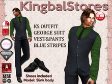 KS OUTFIT GEORGE SUIT VEST&PANTS BLUE STRIPES