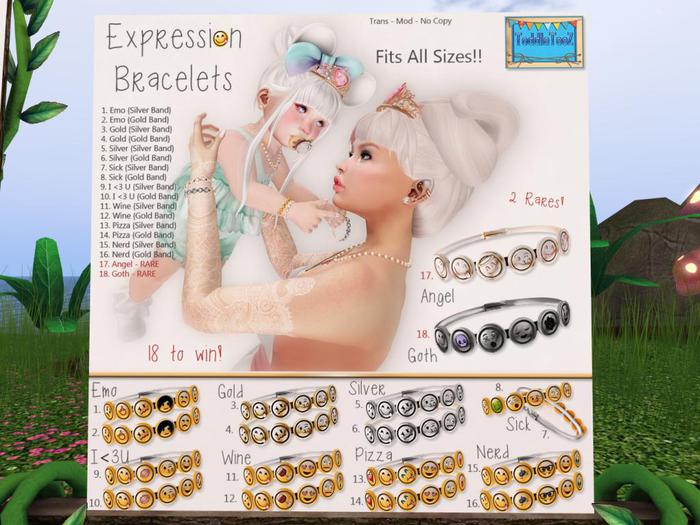 ToddleTeeZ - Expressions Bracelets - Gold {Silver Band}