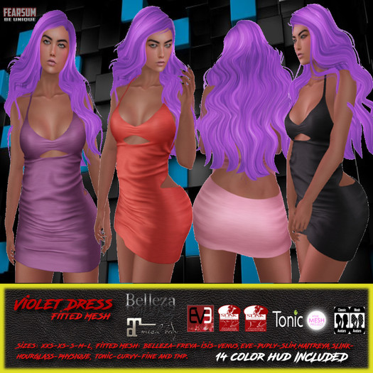 [F] DEMO Violet Dress + Color HUD