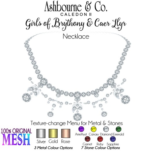 Ashbourne & Co. Girls of Brythony & Caer Llyr Necklace (bagged)