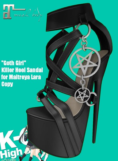 KO-H Goth Girl Killer Heel Sandals Maitreya Lara