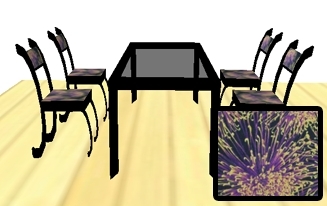 Awesome Black Table set (4 Purple firework flower)