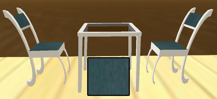 Awesome White Table set (2 Blue)