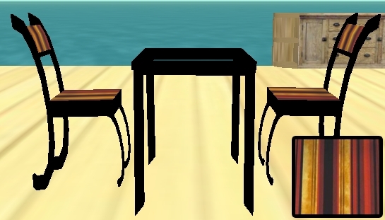 Awesome Black Table set (2 Red&yellow stripes)