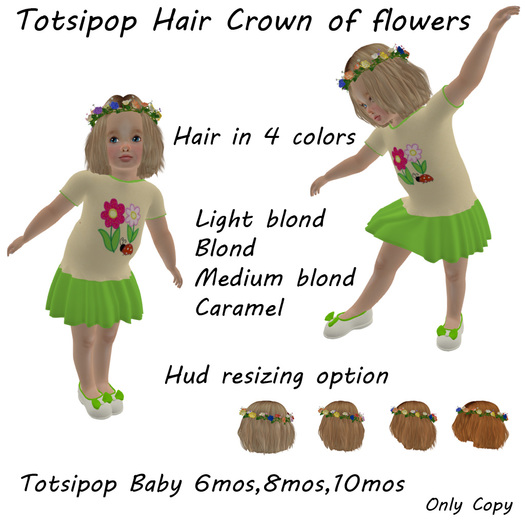 Totsipop Hair Crown of flowers Blond Demo