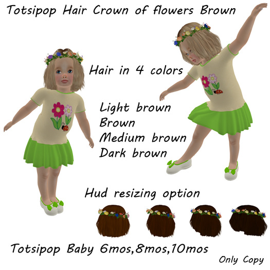 Totsipop Hair Crown of flowers Brown