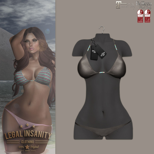 Legal Insanity - Aria bikini suede leather