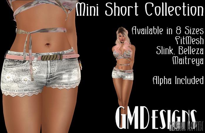 GMDesigns White & Pink Mini Short