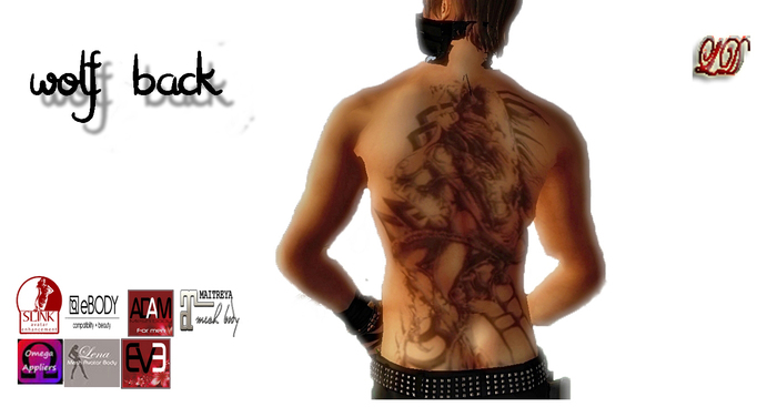 {LD}Tattoo-Back Wolf