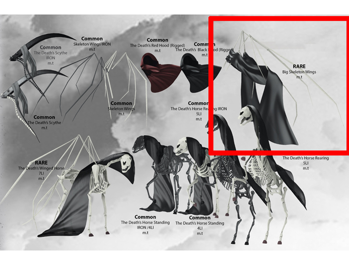 The Death's Big Skeleton Wings RARE