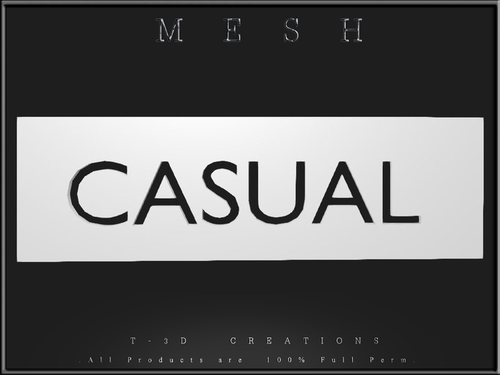 T-3D Creations [ CASUAL - C ] Regular Mesh - Full Perm -