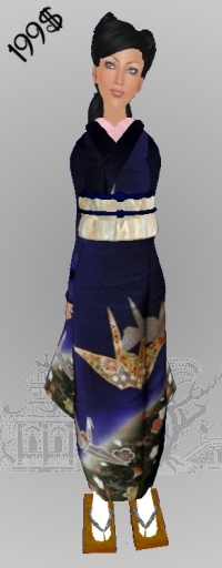*CTK* Navy Paper Crane Furisode