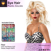 A&A Sye Hair Pastel Colors Pack. Long Womens Hair with Color Change HUD