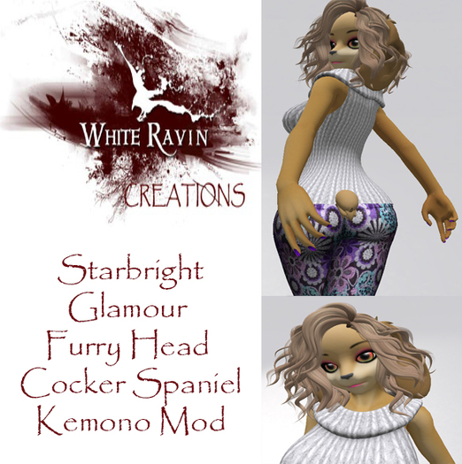 White Ravin Creations - Cocker Kemono Starbright Head Mod