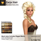 A&A Zarja Hair Blondes Colors Pack. Mesh womens updo/braids