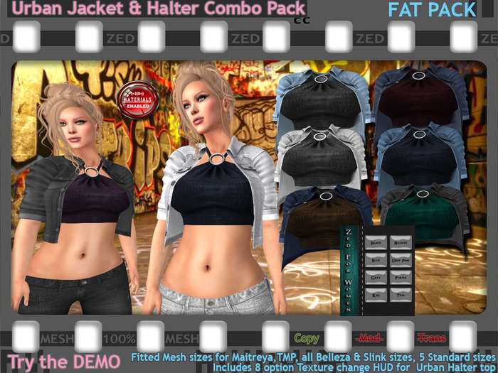 ::ZED:: Urban Jacket & Halter Combo, Fat Pack