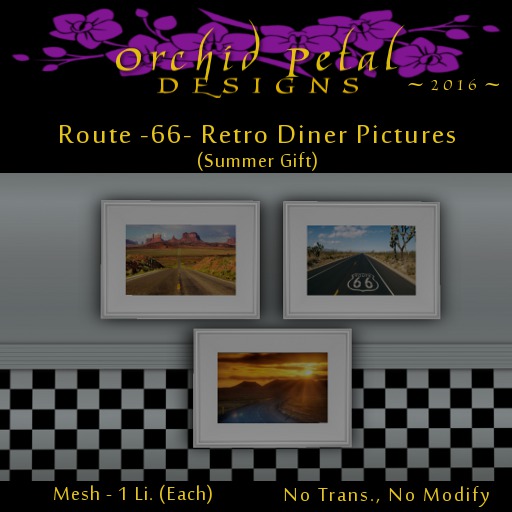 -OPd- Rt. 66 Retro Diner Pictures  [boxed]