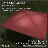**LIMITED PROMO** FULL PERM TEXTURE Add-On Set GIRONA GAZEBO - PLAINS