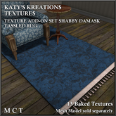 *KK* TEXTURE Add-On Set TASSLED RUG - DAMASK Vendor