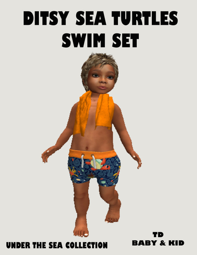 DITSY SEA TURTLES SWIM SET 