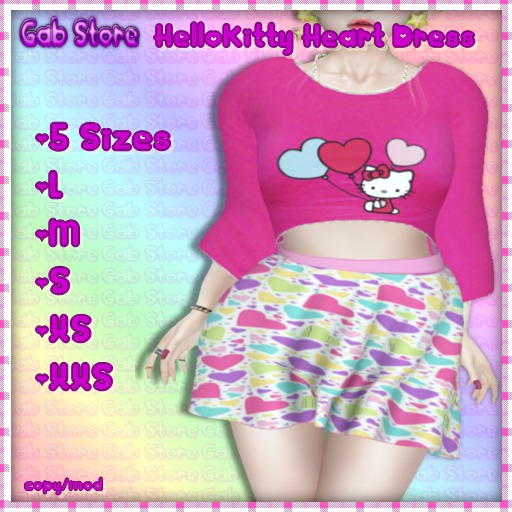 13. *Gab* Heloo Kitty Heart Dress L $29
