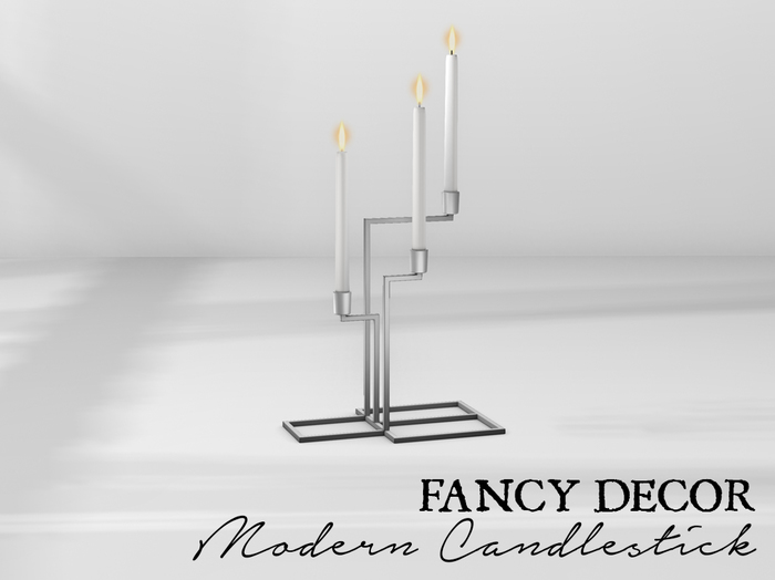 Fancy Decor: Geometric Candlesticks (silver)