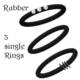 O-Ring Three Black Rubber Rings Boxed