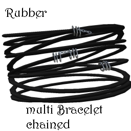 O-Rings Bracelet Black Rubber Multiplied tiny rings chain Boxed