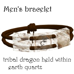 3 Block Dragon Cord Bracelet - Lg sz