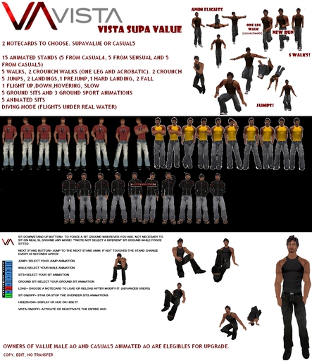 VISTA ANIMATIONS-MALE SUPAVALUE AO