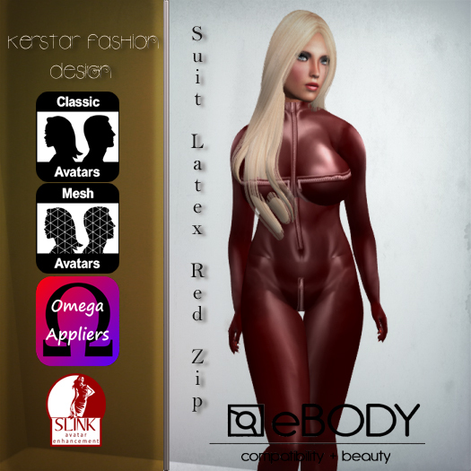 KS Design - Suit Latex Red Zip @