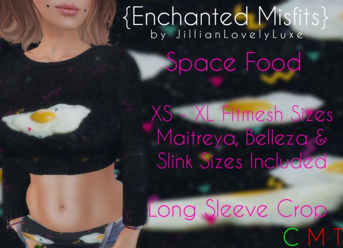 {EM} - Long Sleeve Crop - Space Food