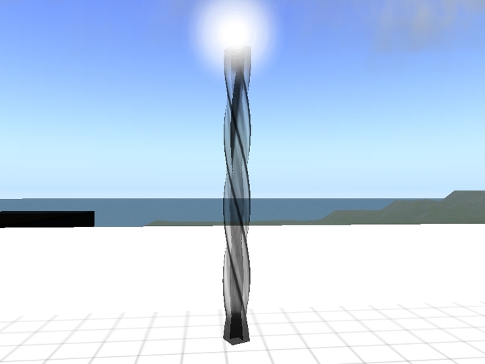 Tall Black Glass Twisted Lamp