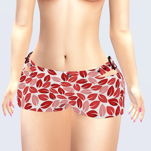 MoonRa Red Belen Shorts