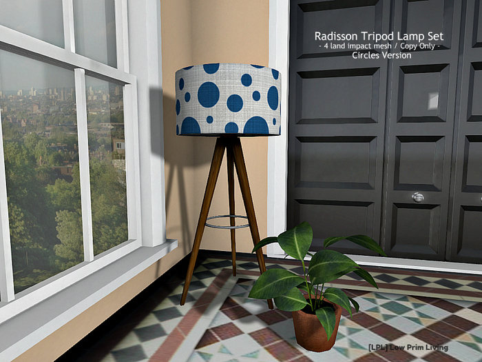 Radisson Tripod Lamp Set - Circles (texture changeable)