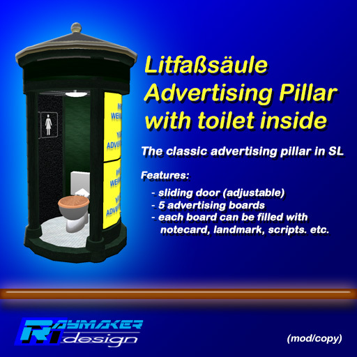 RM-Mesh AdvertisingPillar-Litfassaule with Toilet