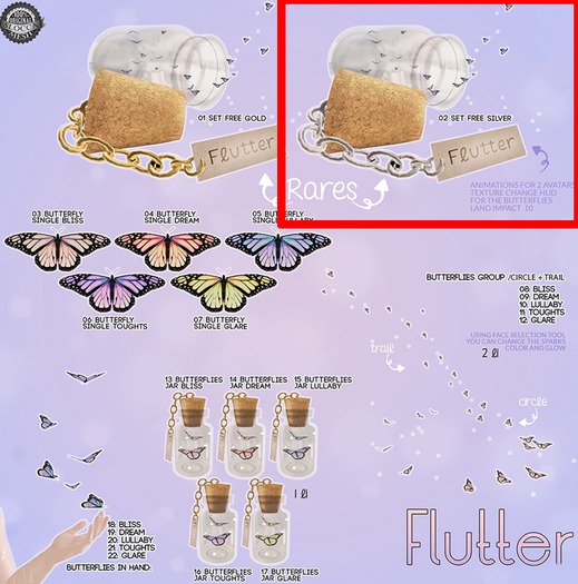 02{Flutter} setting free silver [BOX] .::Cubic Cherry::. RARE