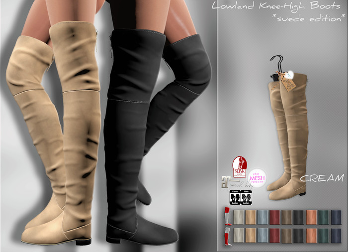 *IS* Lowland Knee-High Boots :::Suede::: CREAM