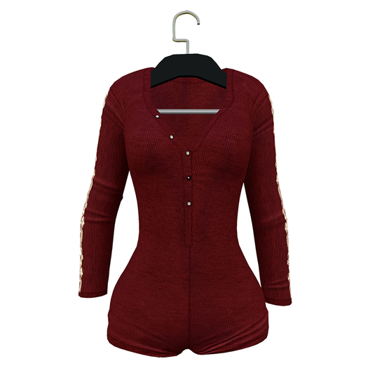 [S.O.S] Sweater Bodysuit Maroon