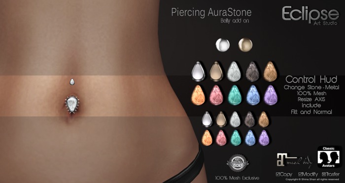 .:E.A.Studio:.Piercing Aurastone Belly