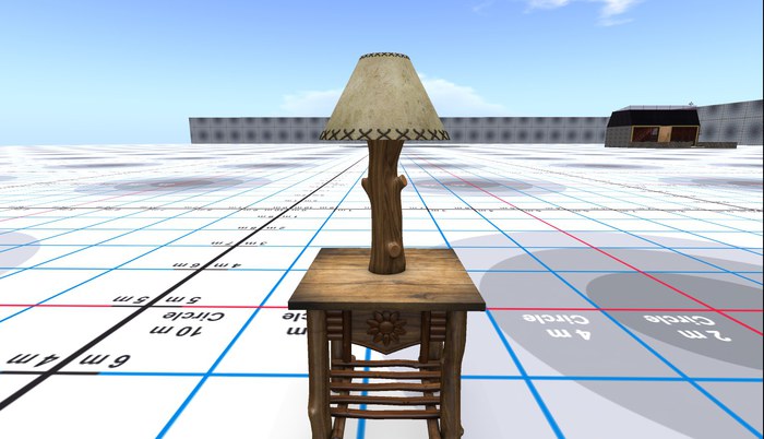 RUSTIC SIDE TABLE & LAMP