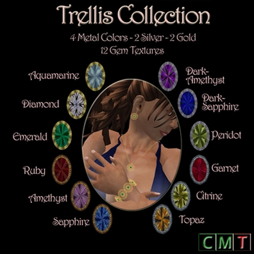 CC - Trellis Collection Jewelry - Gem/Metal Texture Changeable