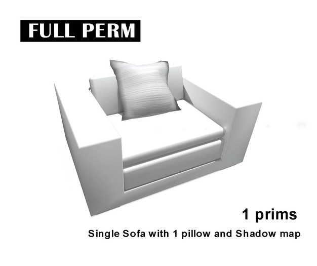 Full Perm Single sit Sofa only 1 prim